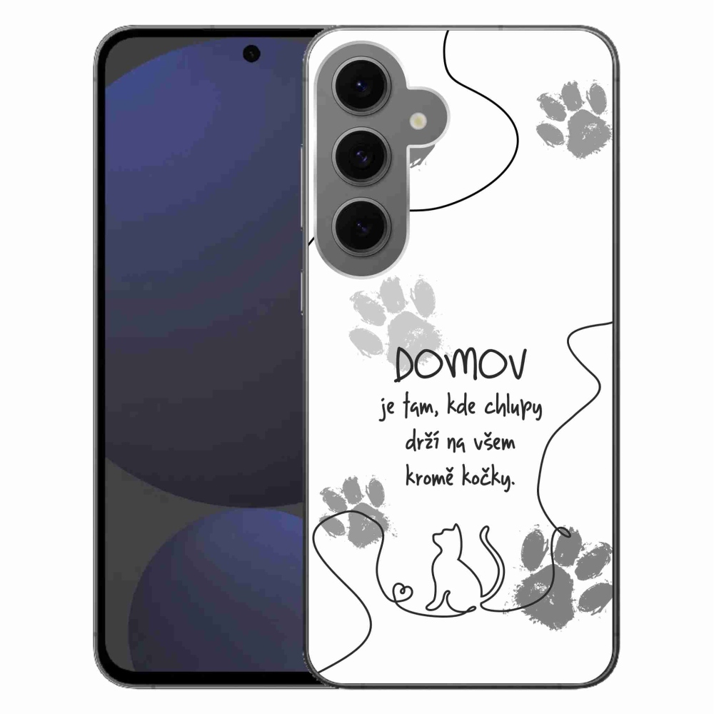 Gél borítás mmCase Samsung Galaxy S24 FE készülékhez - macska motívum fehér háttér