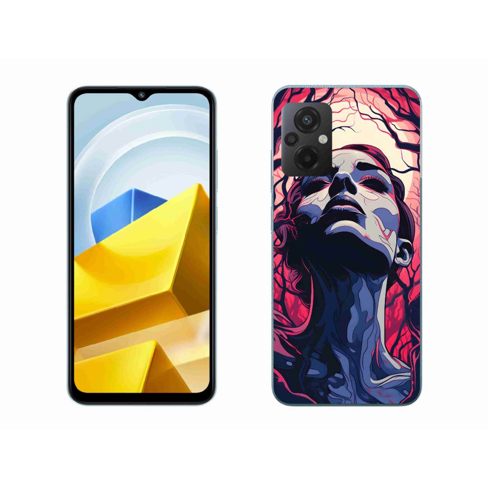 Gél borítás mmCase a Xiaomi Poco M5 4G-n - absztrakt arc