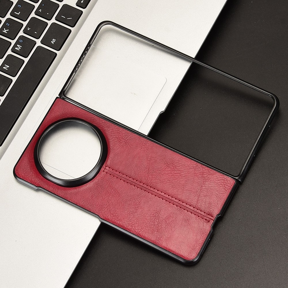 Stitchi műanyag tok műbőrrel borítva Honor Magic V5 készülékhez - piros