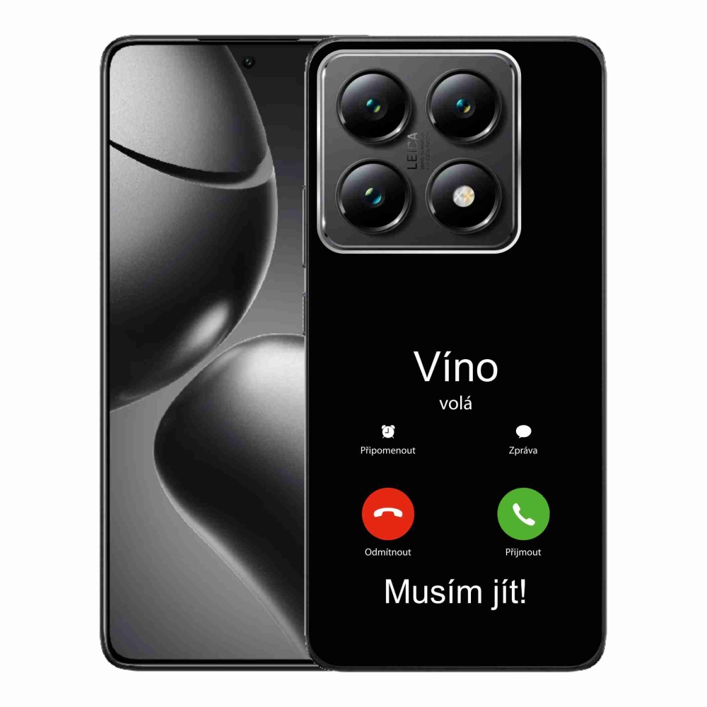 Gél borítás mmCase a Xiaomi 14T Pro készülékhez - bor hívások fekete háttérrel