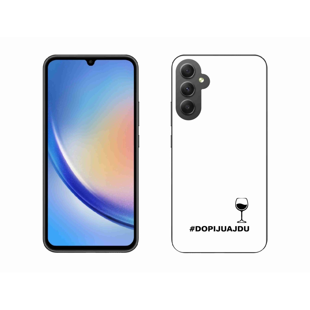Gél borítás mmCase Samsung Galaxy A34 5G - bor motívum fehér háttérrel