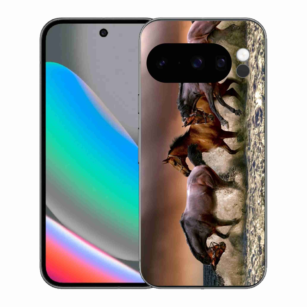 Gél borítás mmCase a Google Pixel 10 Pro számára - Lovak 1
