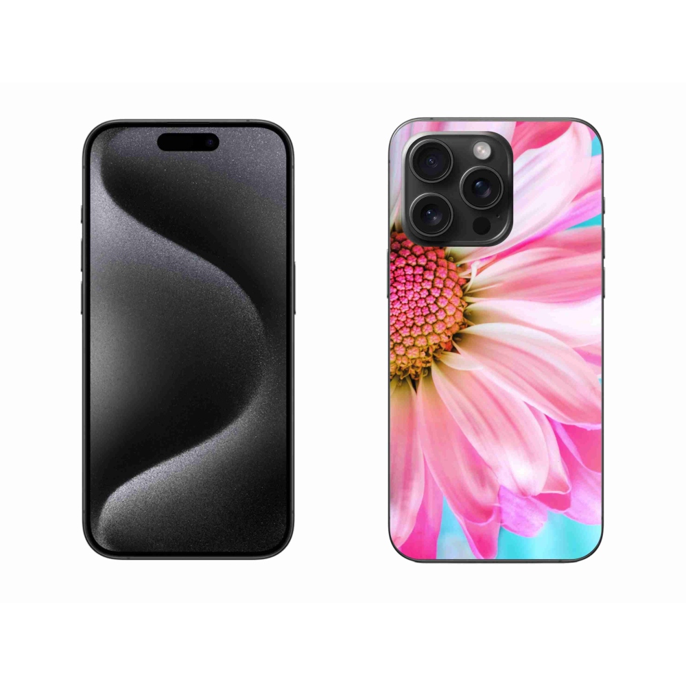 Gél védőhuzat mmCase iPhone 15 Pro Max készülékhez - rózsaszín virág