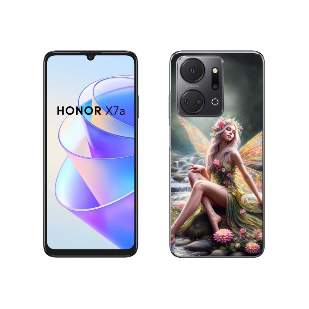 Zselés borítás mmCase a Honor X7a számára - pillangó nő 1
