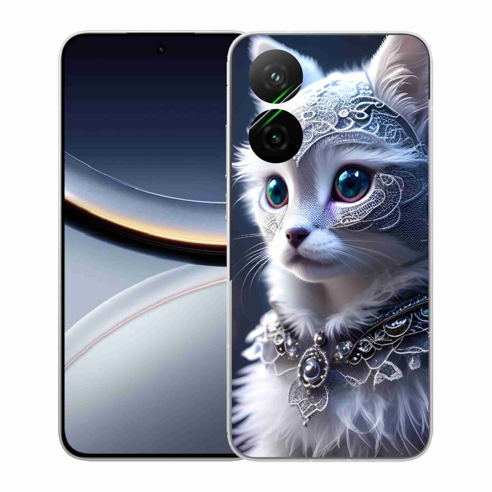 Gél borítás mmCase a Xiaomi Poco F7 5G-hez - fehér macska