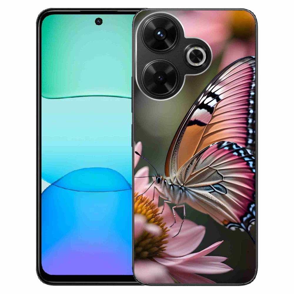 Gél borítás mmCase a Xiaomi Redmi 13 4G/Poco M6 4G - színes pillangóhoz