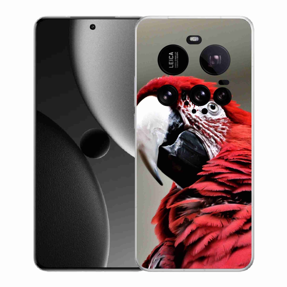 Gél borítás mmCase a Xiaomi 15 Ultra számára - papagáj ara piros