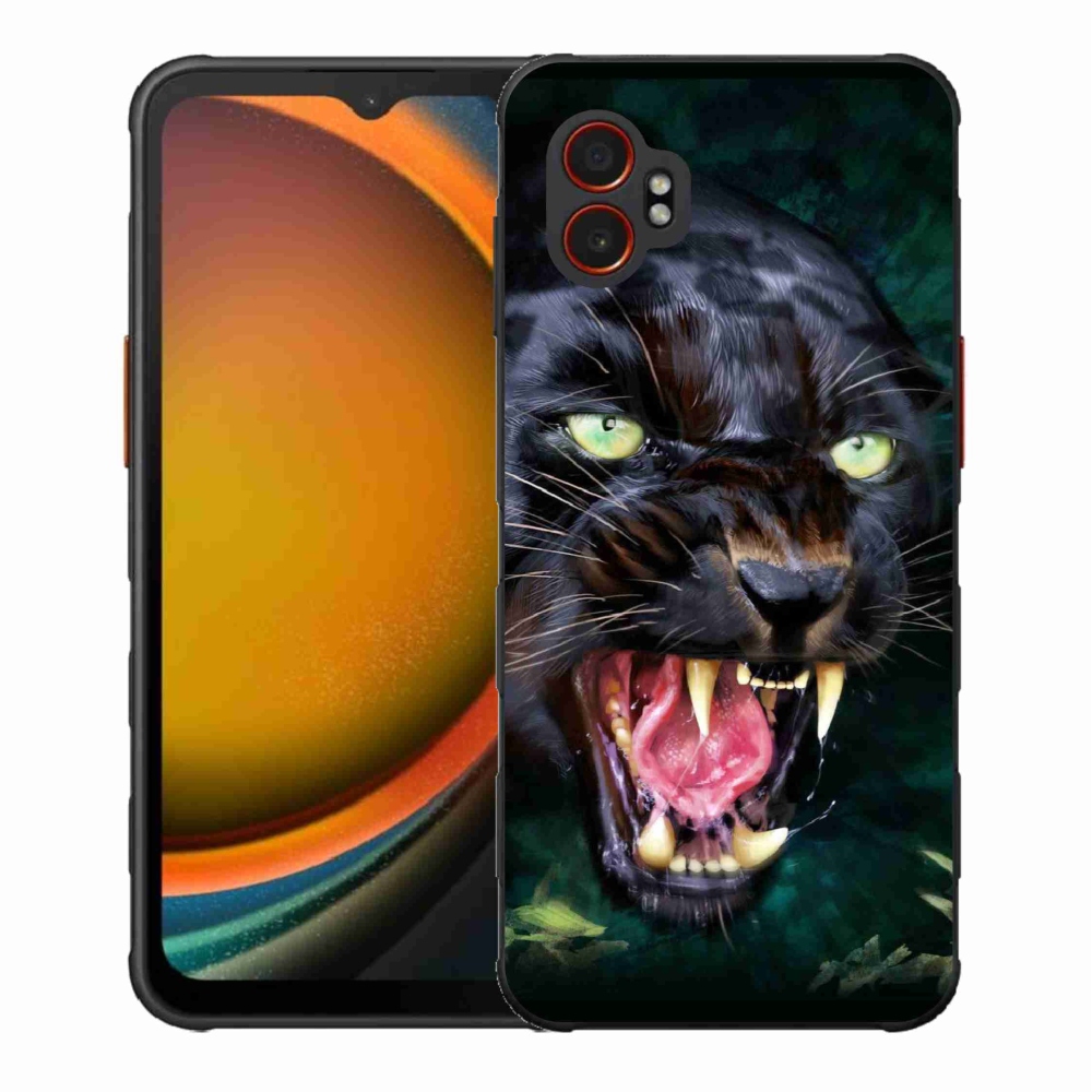 Zselés borítás mmCase Samsung Galaxy Xcover 7 Pro - dühös fekete párduchoz
