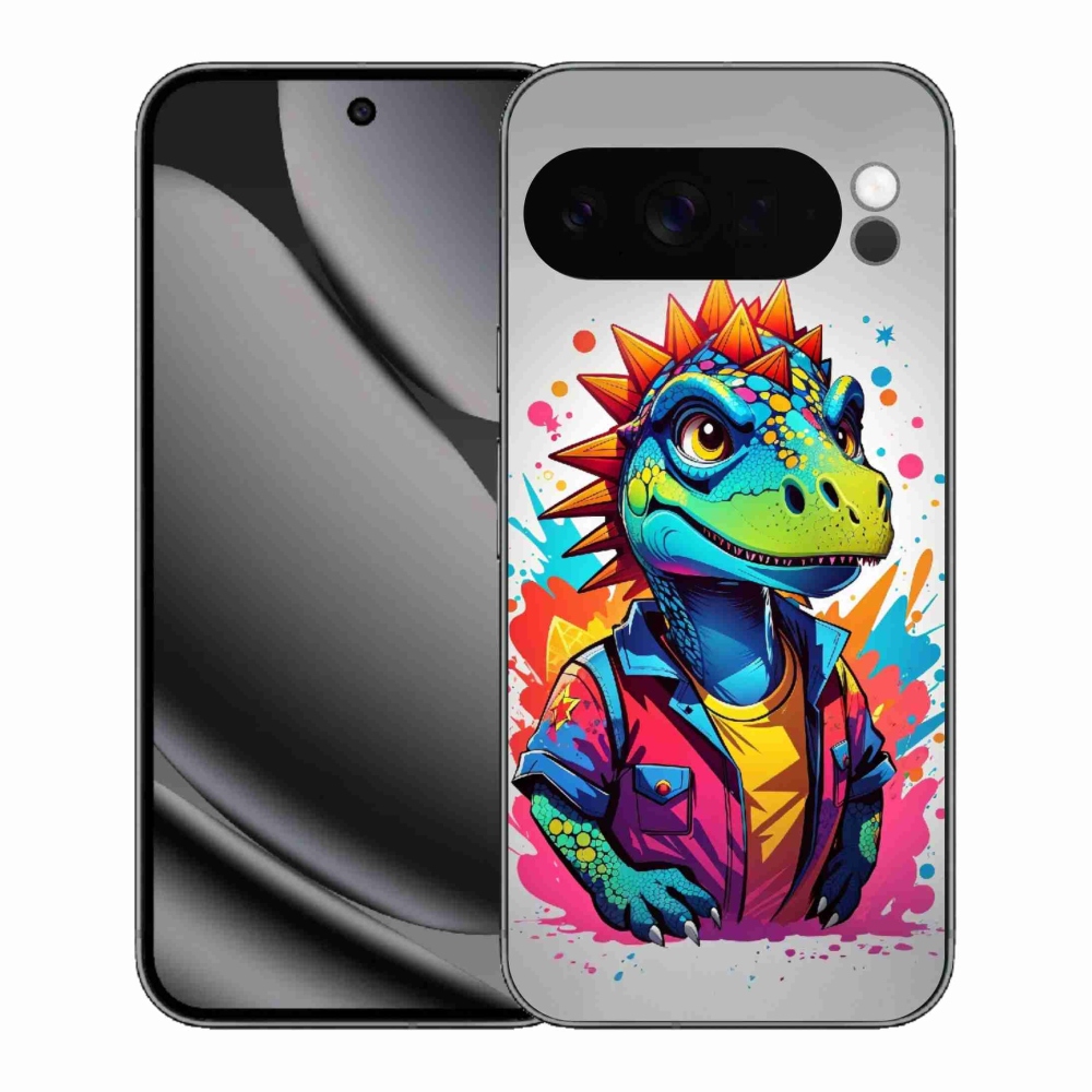 Zselés borítás mmCase a Google Pixel 10 Pro XL-hez - színes dinoszaurusz