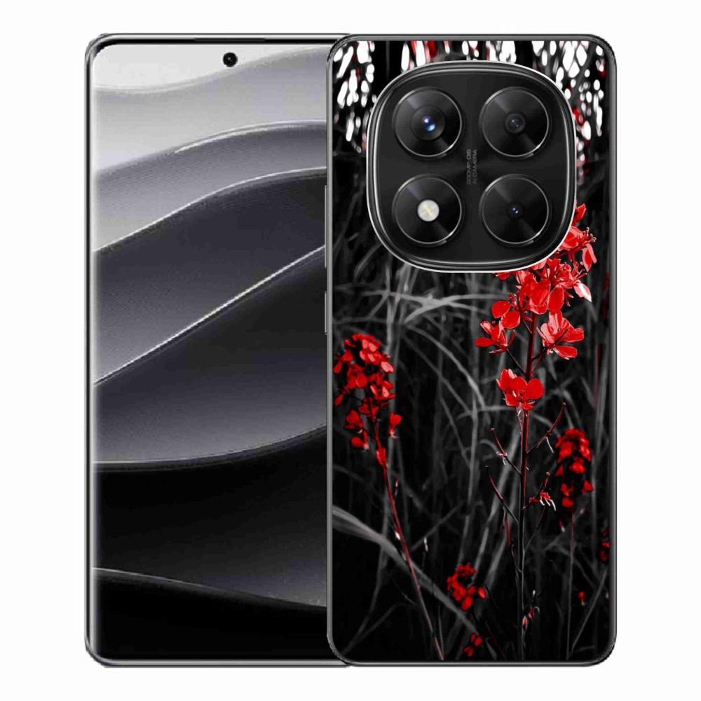 Gél borítás mmCase a Xiaomi Redmi Note 14 Pro 5G/Poco X7 5G - piros növényhez