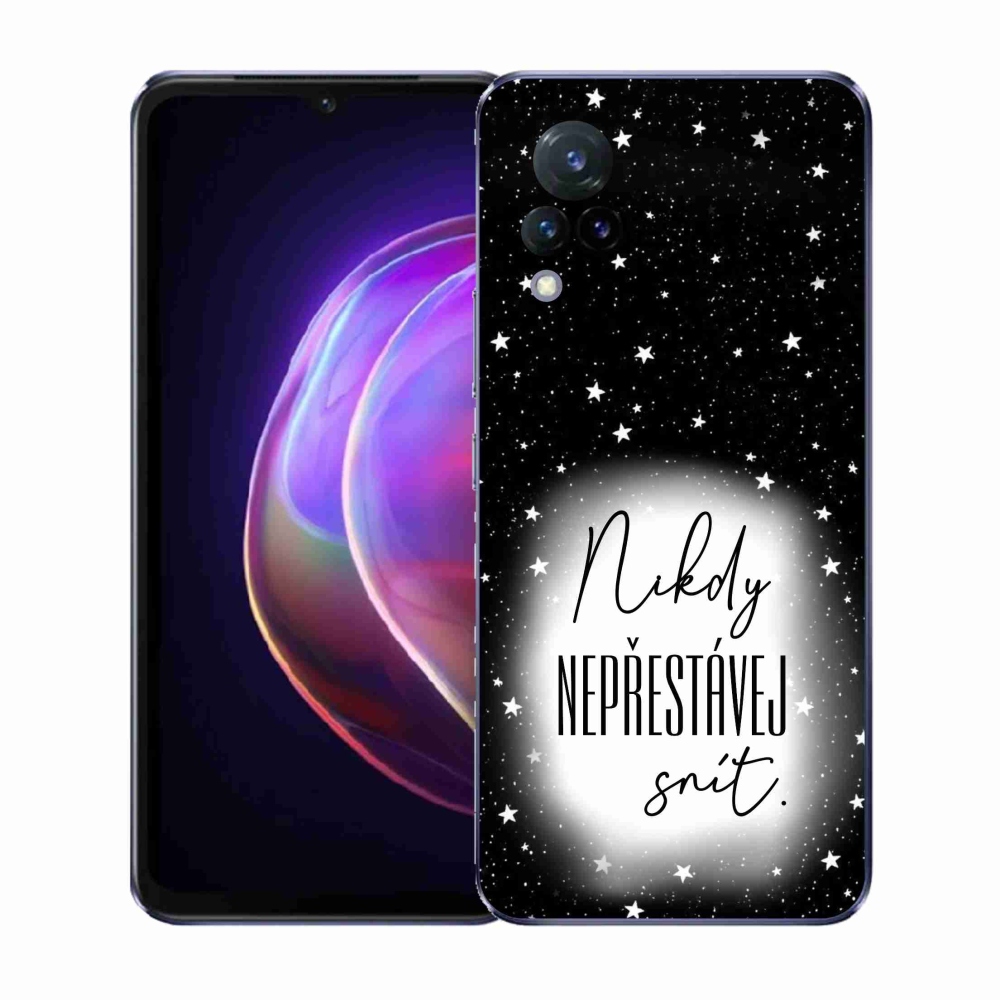 Gél borítás mmCase a Vivo V21 4G/5G készülékre - Quote 1 fehér és fekete háttérrel