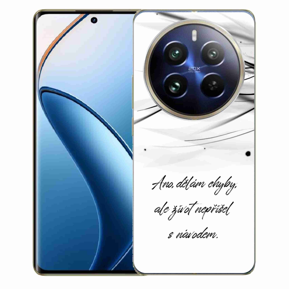 Gél borítás mmCase a Realme 12 Pro 5G/12 Pro+ 5G - idézet fehér háttérrel