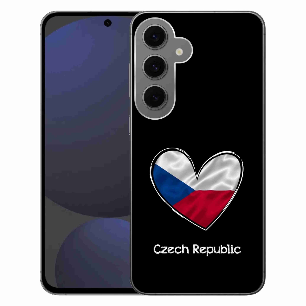 Gél védőhuzat mmCase Samsung Galaxy S24 FE - zászlós szív fekete háttérrel