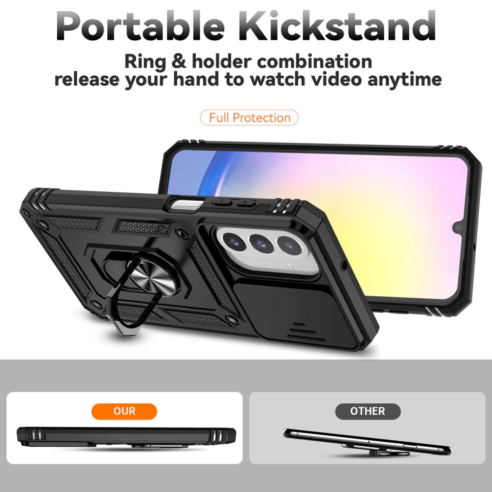 Gyűrűálló borítás Samsung Galaxy A26 5G készülékhez - fekete