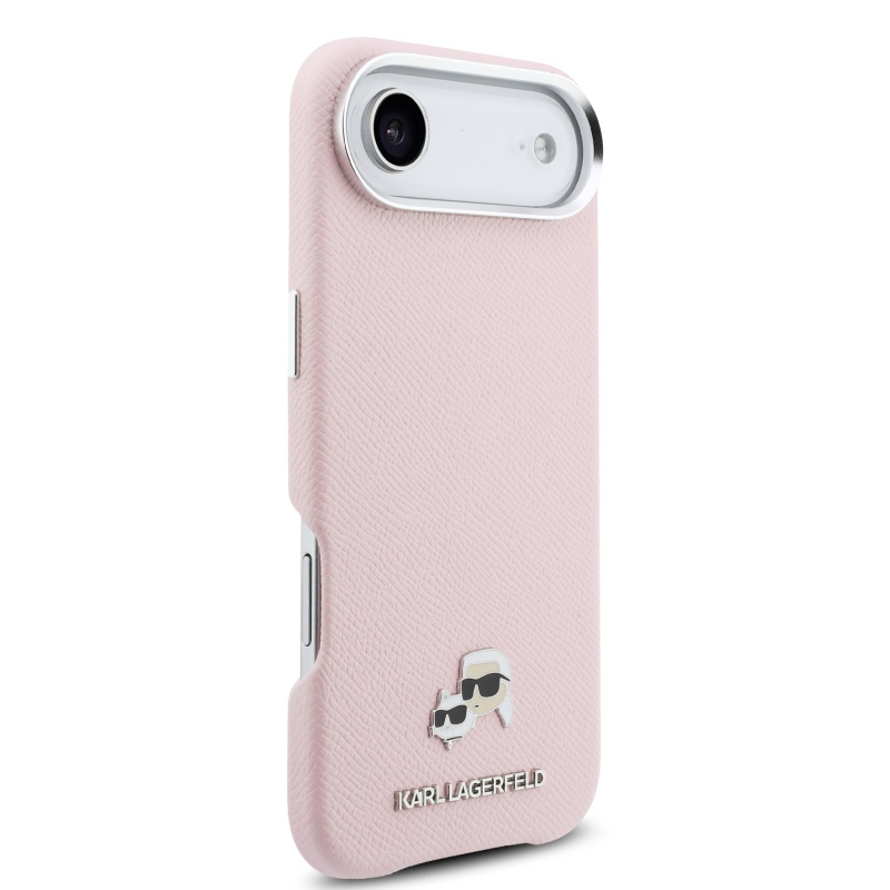 Karl Lagerfeld PU Karl és Choupette fejek Pins MagSafe hátlapi borító iPhone Air rózsaszínhez