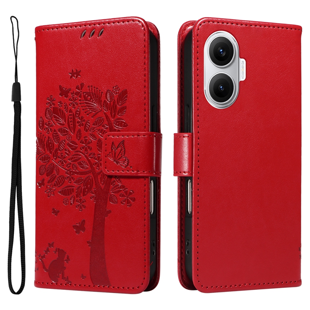 Fák könyv tokja Xiaomi Poco F7 5G - piros