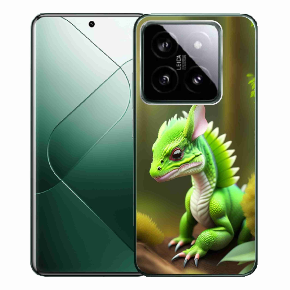 Gél borító mmCase a Xiaomi 14 Pro-hoz - zöld sárkány