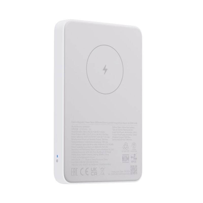 Xiaomi mágneses külső akkumulátor 5000mAh fehér