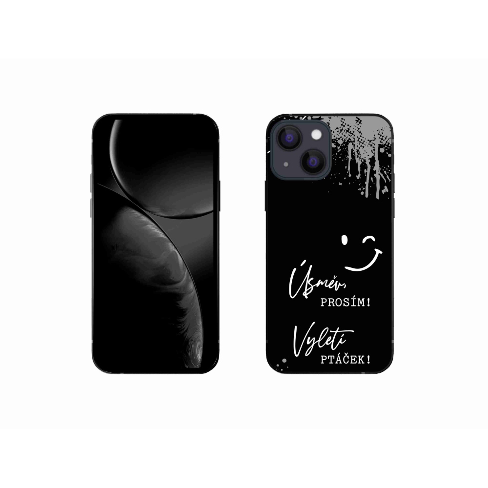 Gél borítás mmCase iPhone 13 mini 5.4 - vicces szöveg 4 fekete háttér