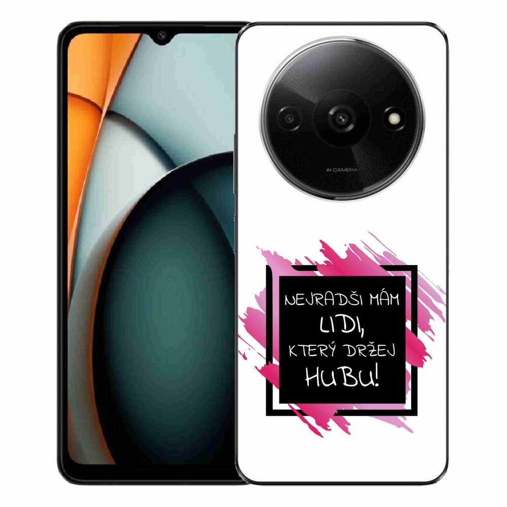 Gél borító mmCase a Xiaomi Redmi A3-hoz - vicces szöveg 7 fekete és fehér háttérrel