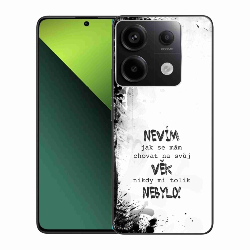 Gél borító mmCase a Xiaomi Redmi Note 13 Pro 5G/Poco X6 5G számára - vicces szöveg 14 fehér háttérrel