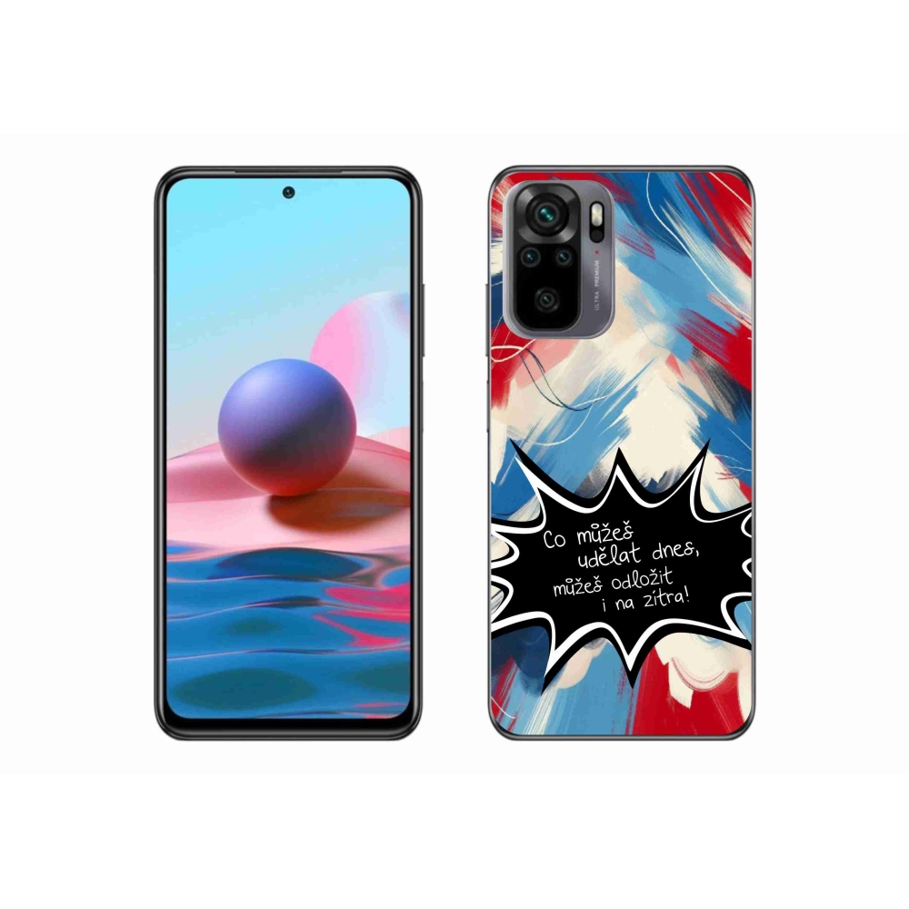 Gél borító mmCase a Xiaomi Redmi Note 10 4G-hez - vicces szöveg 9 fekete háttérrel