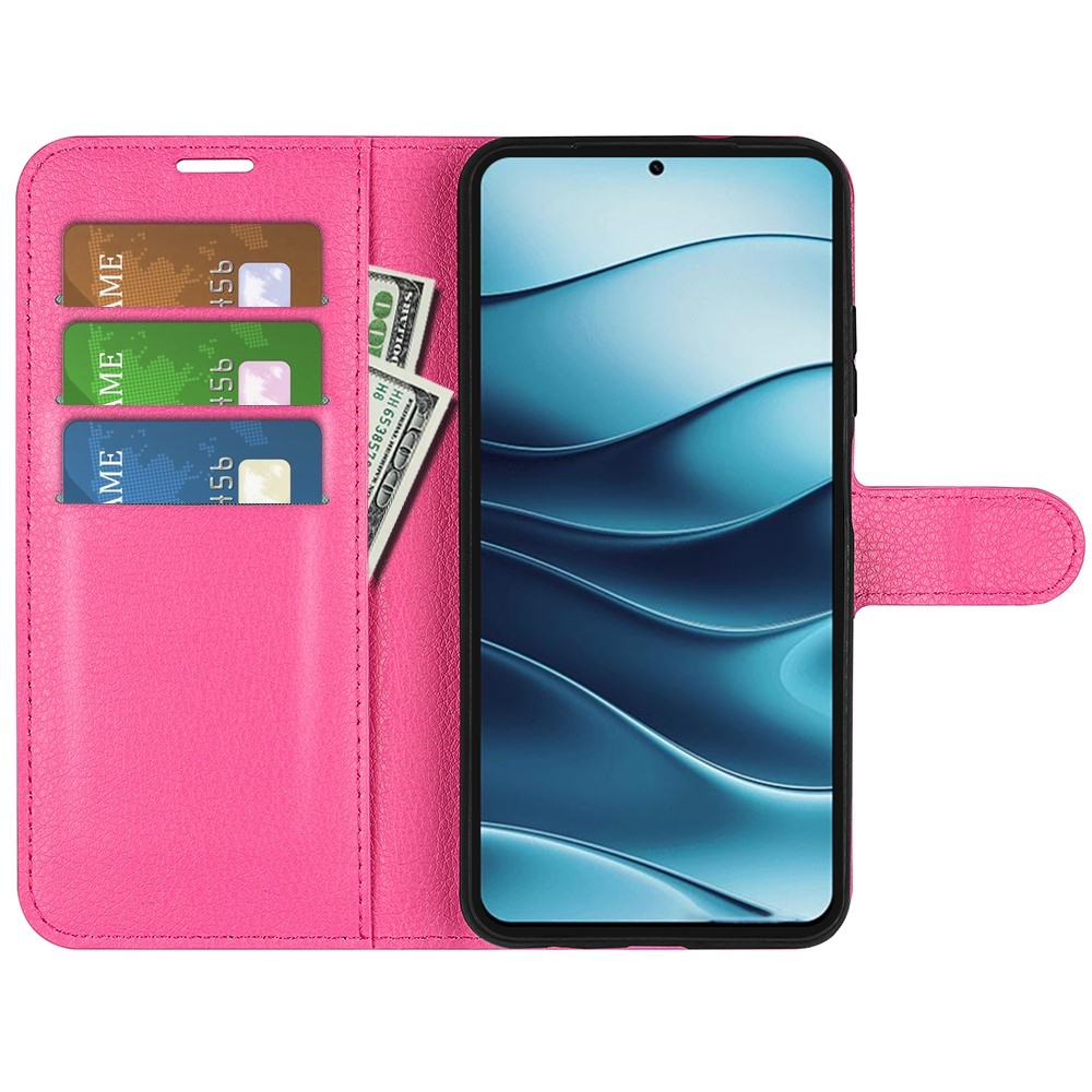 Litchi könyv tok Xiaomi Redmi Note 14 5G - rózsa