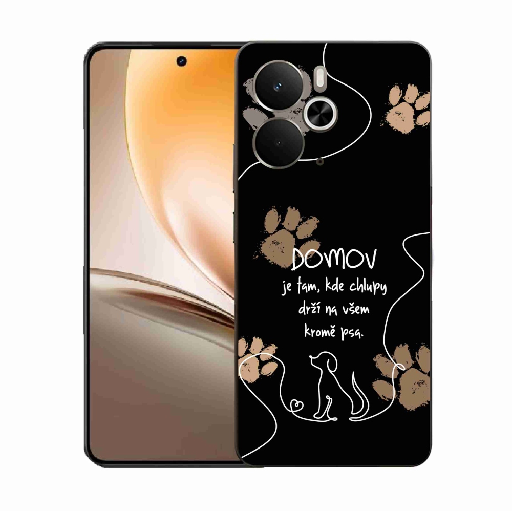 Gél borító mmCase a Realme 14 5G/14T 5G készülékhez - kutya motívum fekete háttérrel