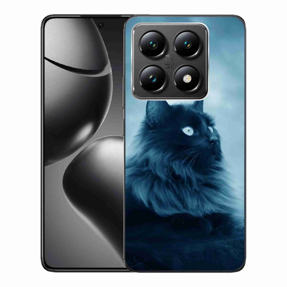 Gél tok mmCase a Xiaomi 14T-hez - fekete macska 1