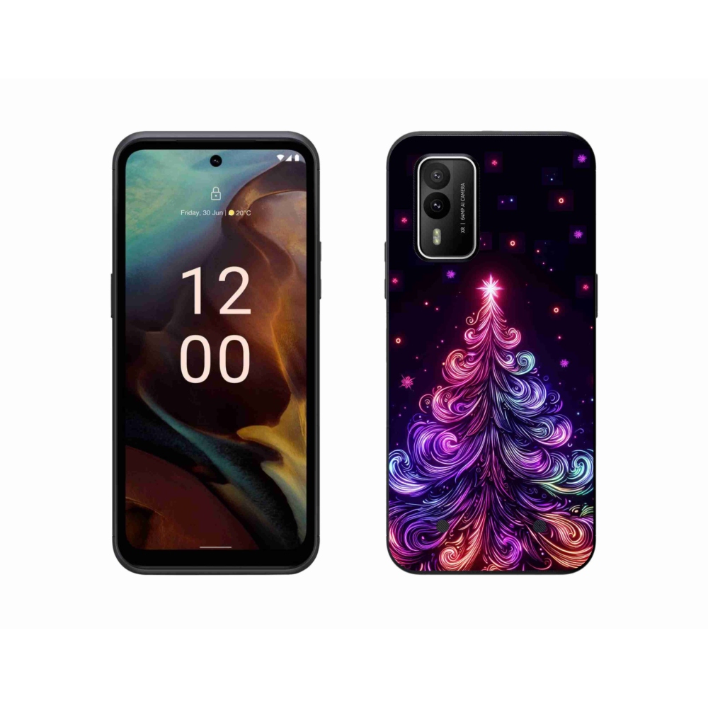 Zselés borítás mmCase a Nokia XR21 készülékhez - neon karácsonyfa 1