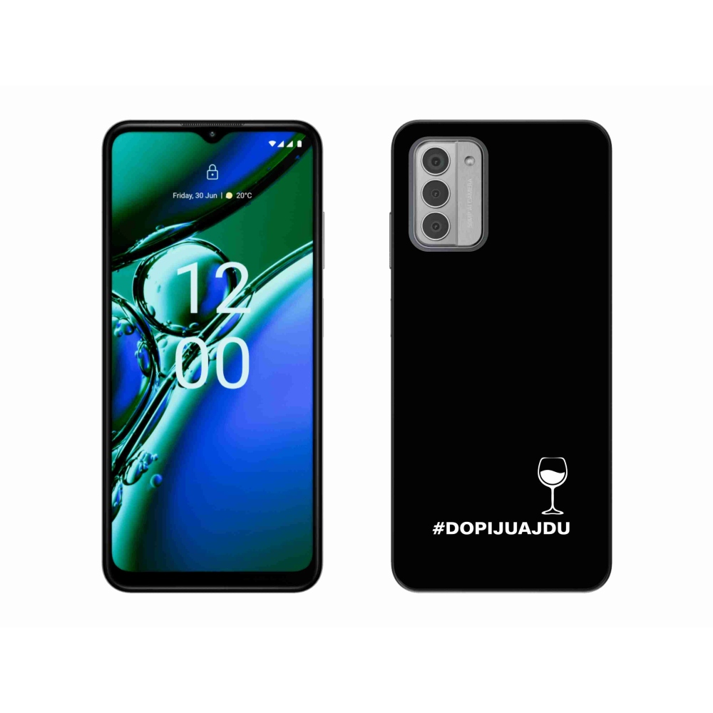 Zselés borító mmCase a Nokia G42 készülékhez - bor motívum fekete háttérrel
