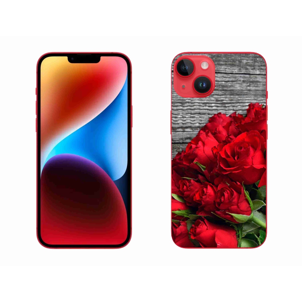 Gél borítás mmCase iPhone 14 Plus készülékhez - piros rózsa