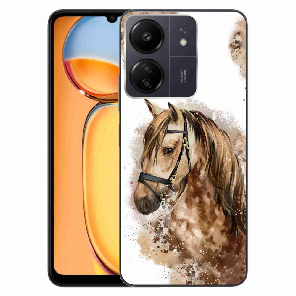 Gél borítás mmCase a Xiaomi Poco C65/Redmi 13C számára - barna rajzfilm ló