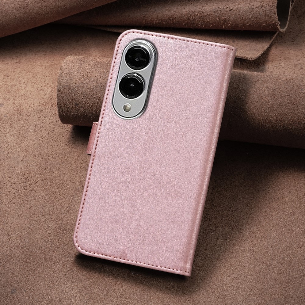 Clover könyv tok Samsung Galaxy S25 Edge készülékhez - rózsaarany