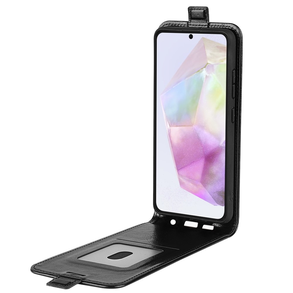 Függőleges könyvtáska Samsung Galaxy A36 5G/A56 5G készülékhez - fekete