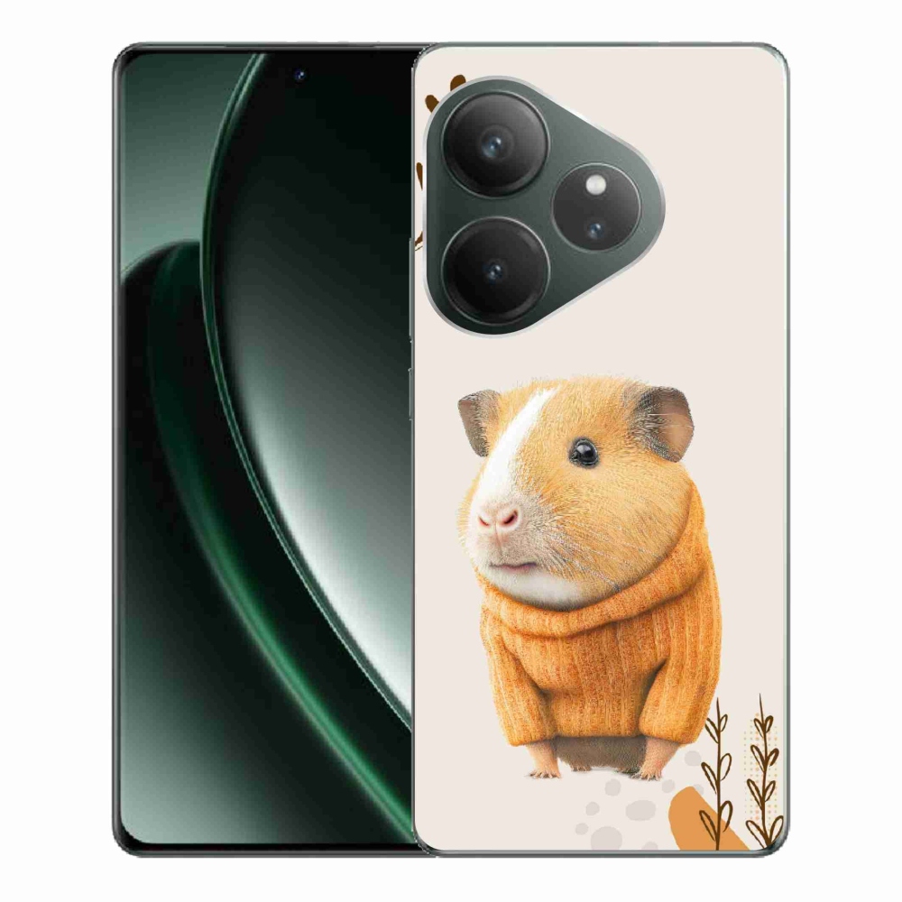 Zselés borítás mmCase a Realme GT 6 5G/GT 6T 5G számára - tengerimalac pulóverben