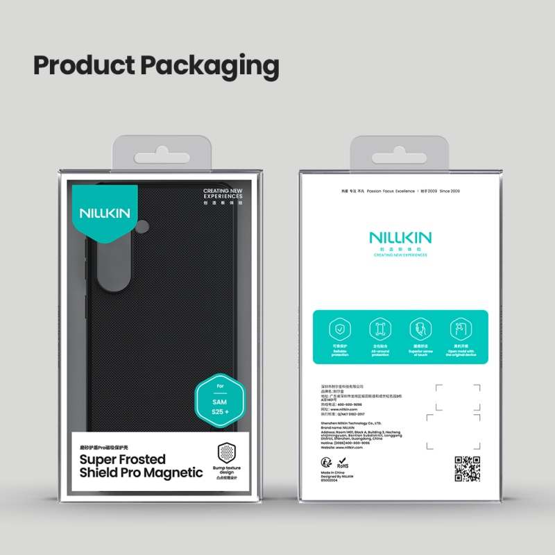 Nillkin Super Frosted PRO mágneses hátlap a Samsung Galaxy S25+ készülékhez Fekete