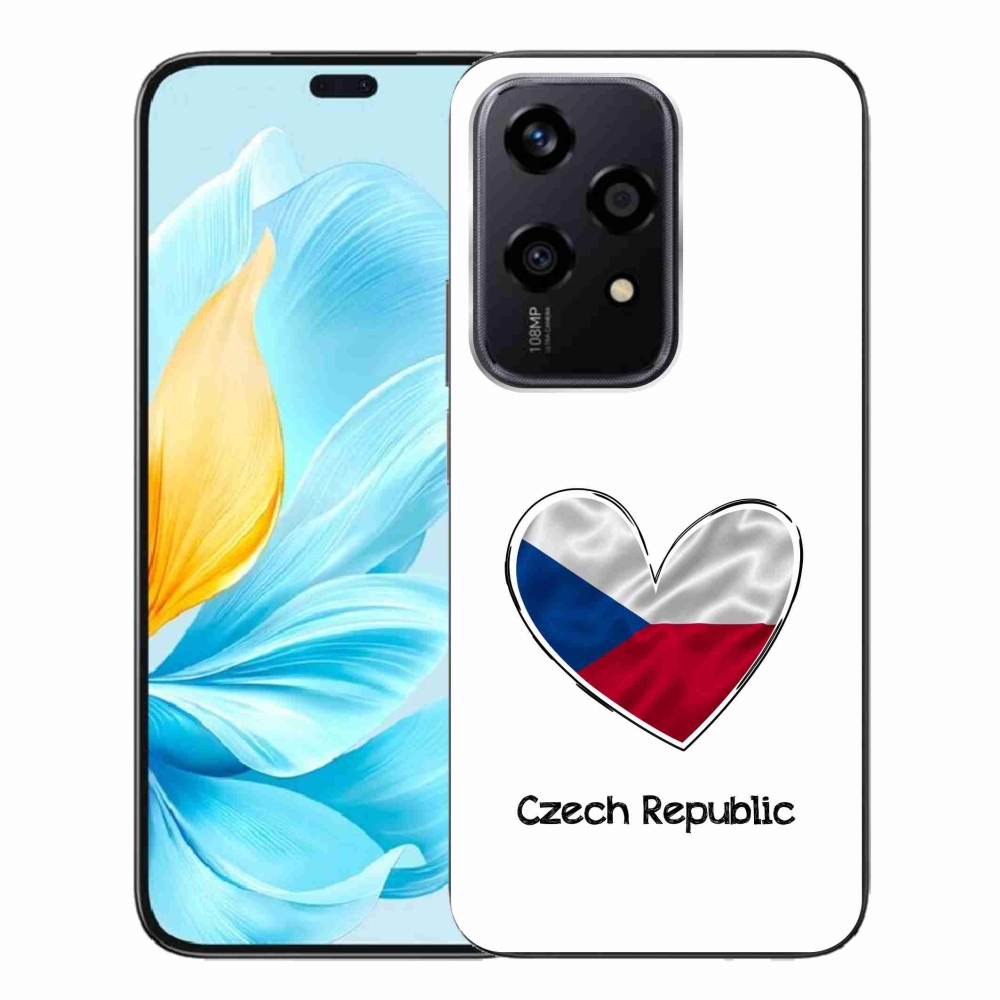 Gél borító mmCase a Honor 200 Lite 5G készülékhez - szív zászló fehér háttérrel