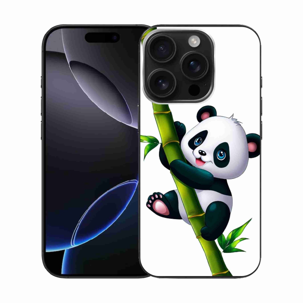 Zselés borítás mmCase iPhone 16 Pro készülékhez - panda bambuszon