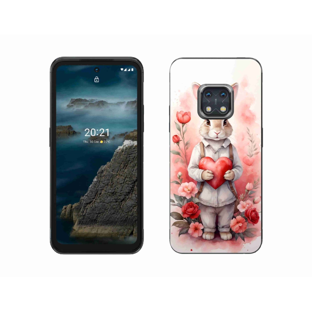 Zselés borítás mmCase a Nokia XR20 készülékhez - nyúl szívvel