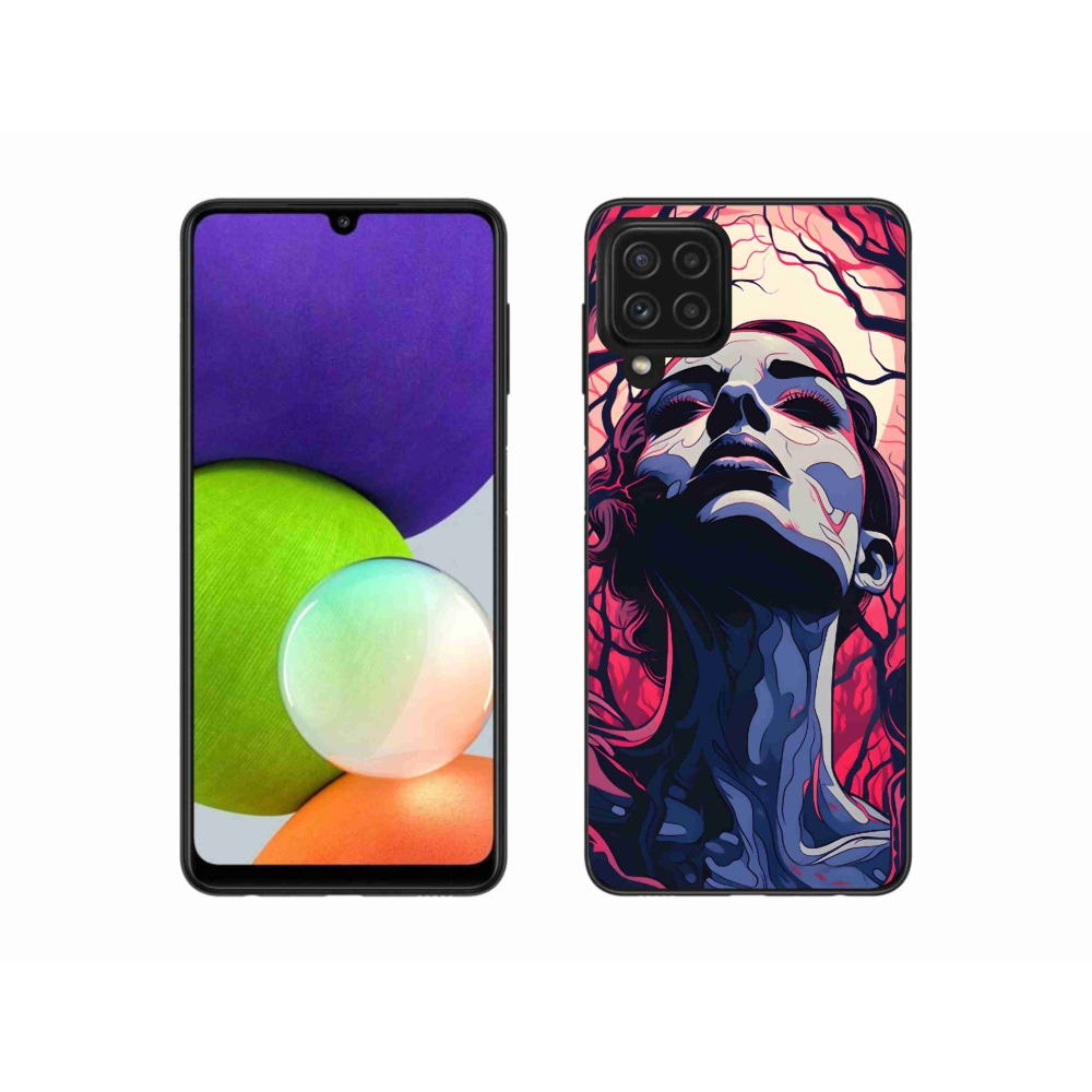 Gél borítás mmCase Samsung Galaxy A22 4G - absztrakt arc