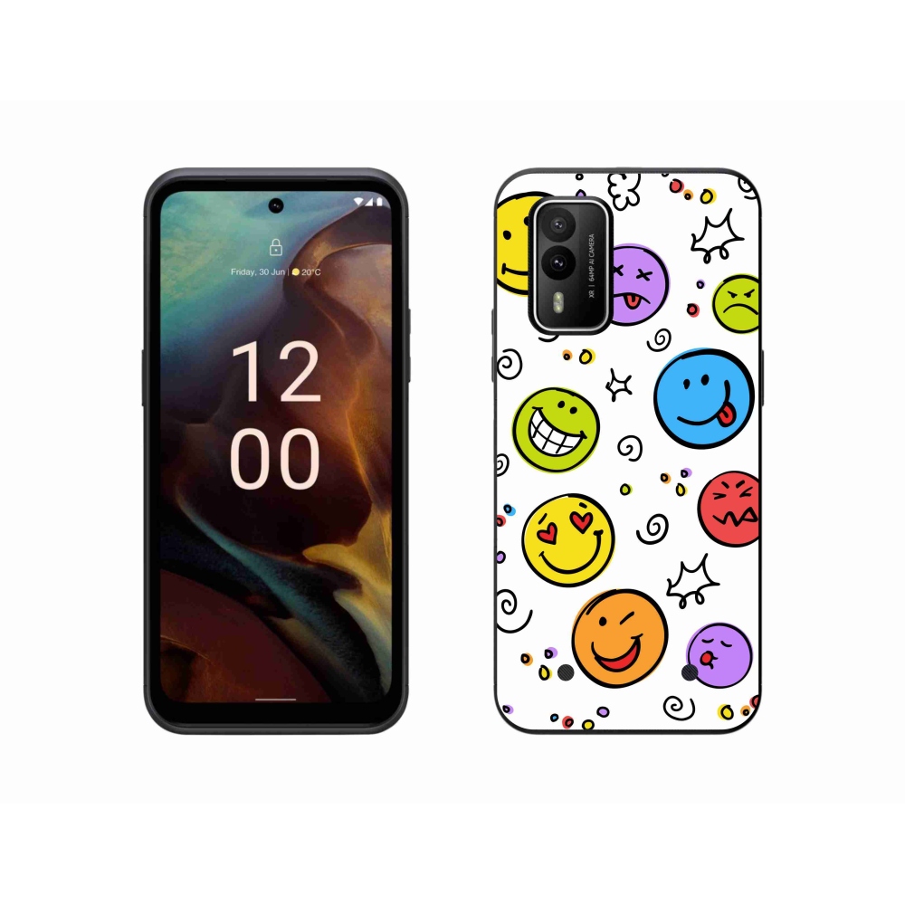 Zselés borítás mmCase a Nokia XR21 készülékhez - smiley-k