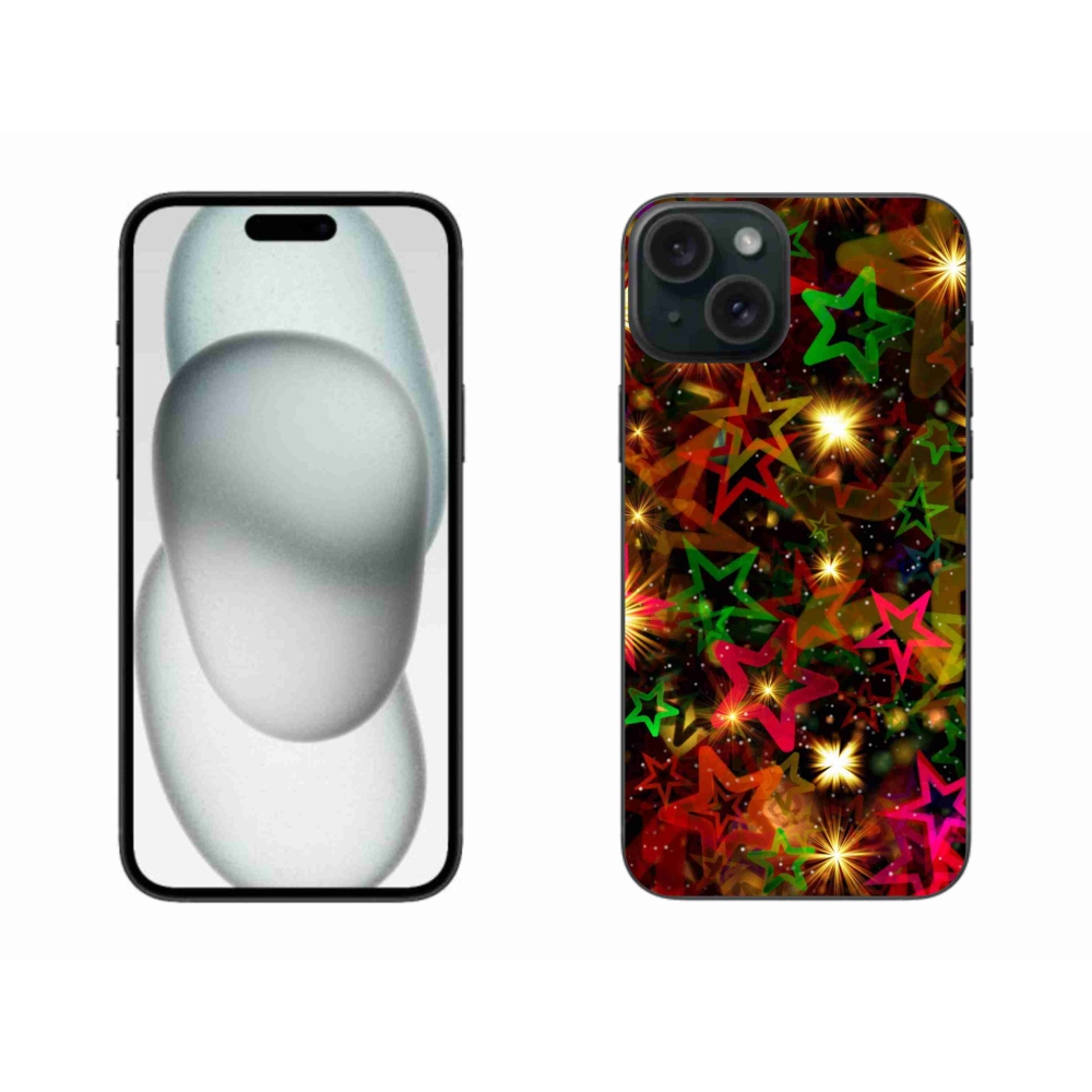 Zselés borítás mmCase iPhone 15 Plus készülékhez - színes csillagok