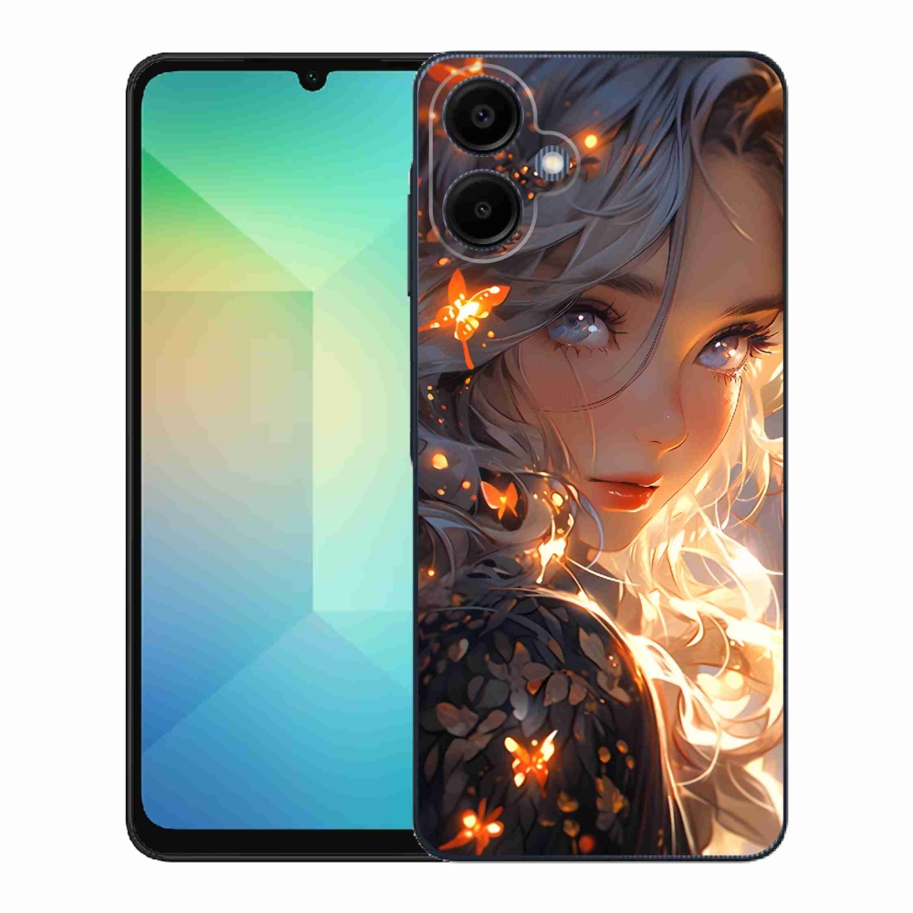 Gél borítás mmCase Samsung Galaxy A06 4G - lány és pillangók