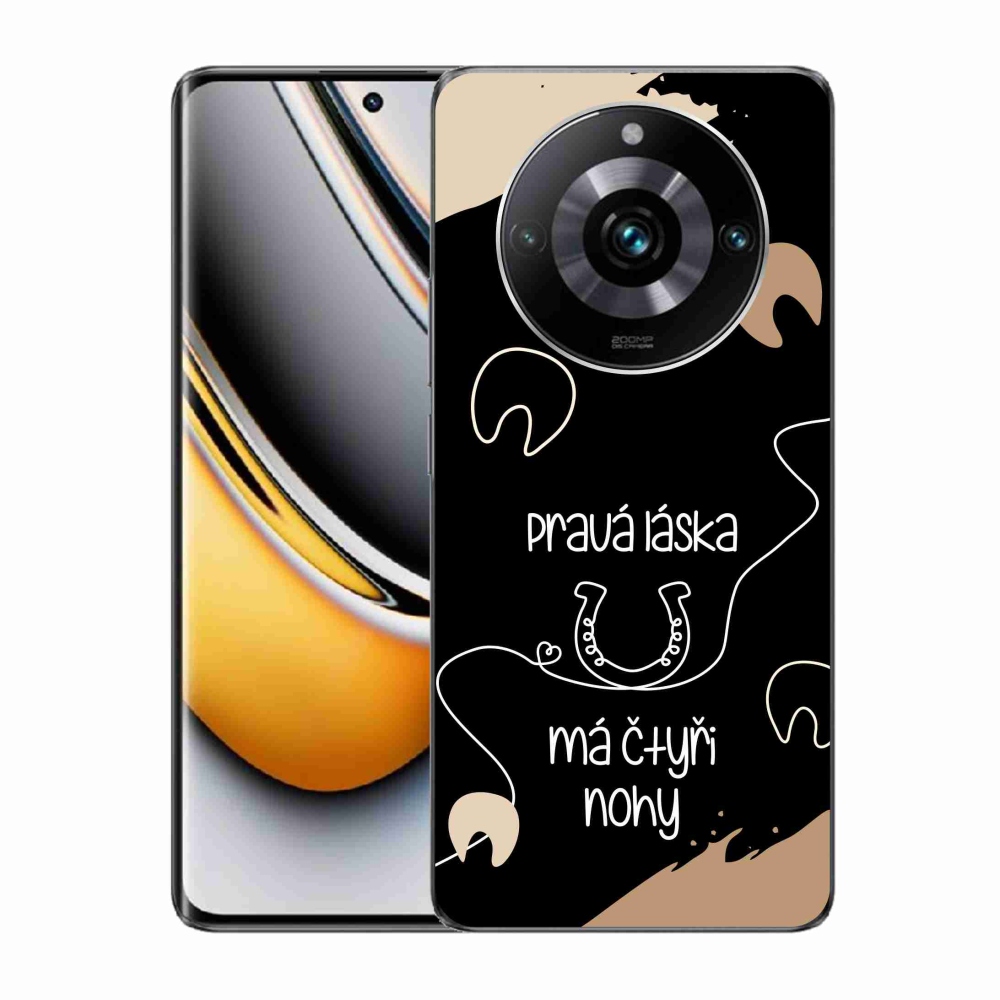 Gél borítás mmCase a Realme 11 Pro/11 Pro+ készülékhez - ló motívum fekete háttérrel
