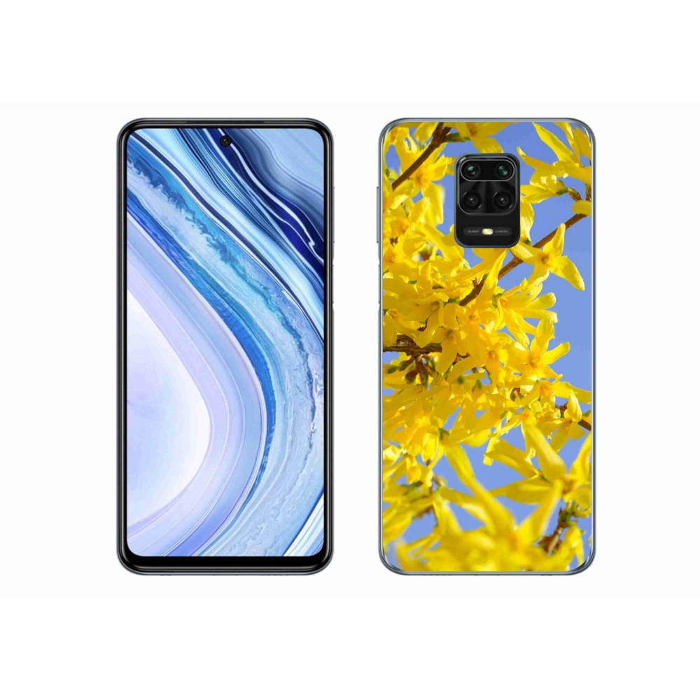 Gél borítás mmCase a Xiaomi Redmi Note 9 Pro számára - sárga virágok