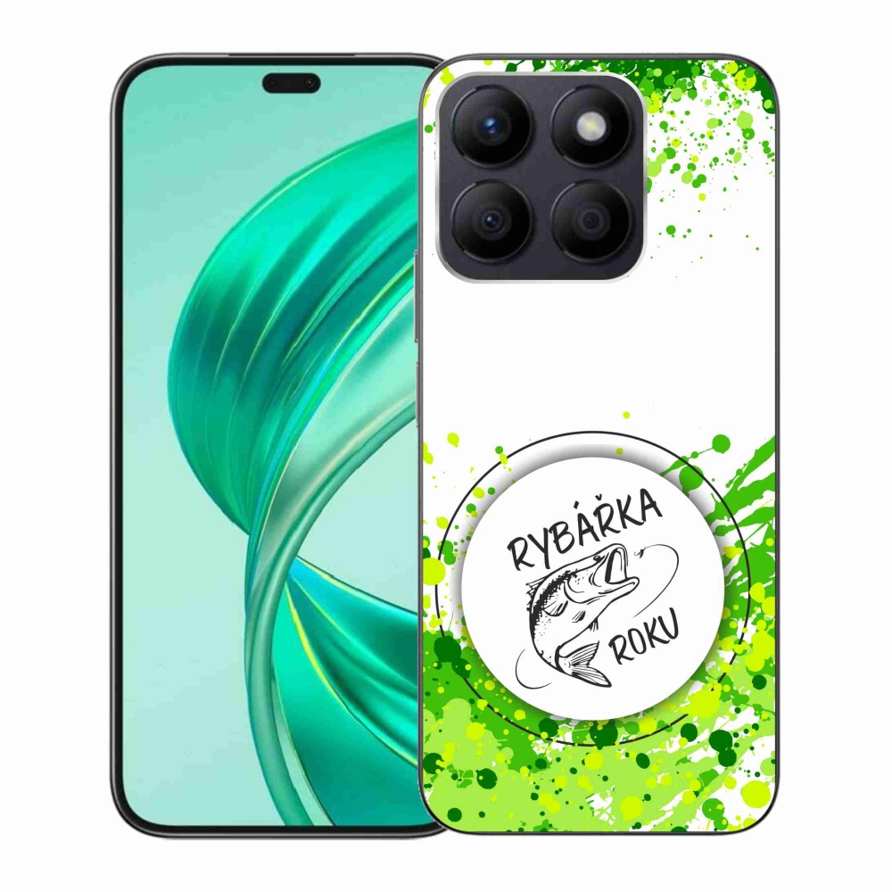 Zselés borító mmCase a Honor X8b számára - az év horgásza fehér háttérrel