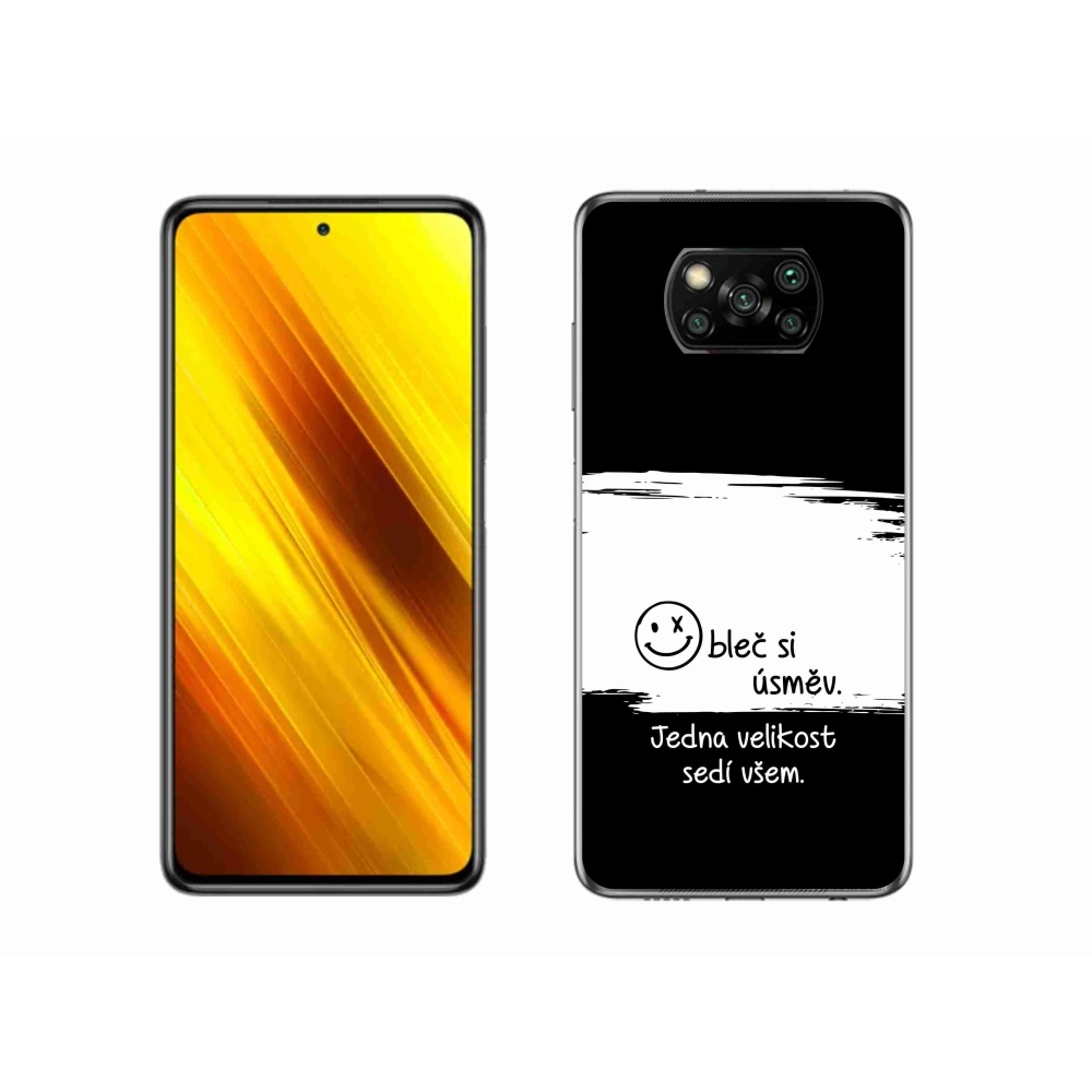 Gél borító mmCase a Xiaomi Poco X3-hoz - vicces szöveg 8 fekete és fehér háttérrel