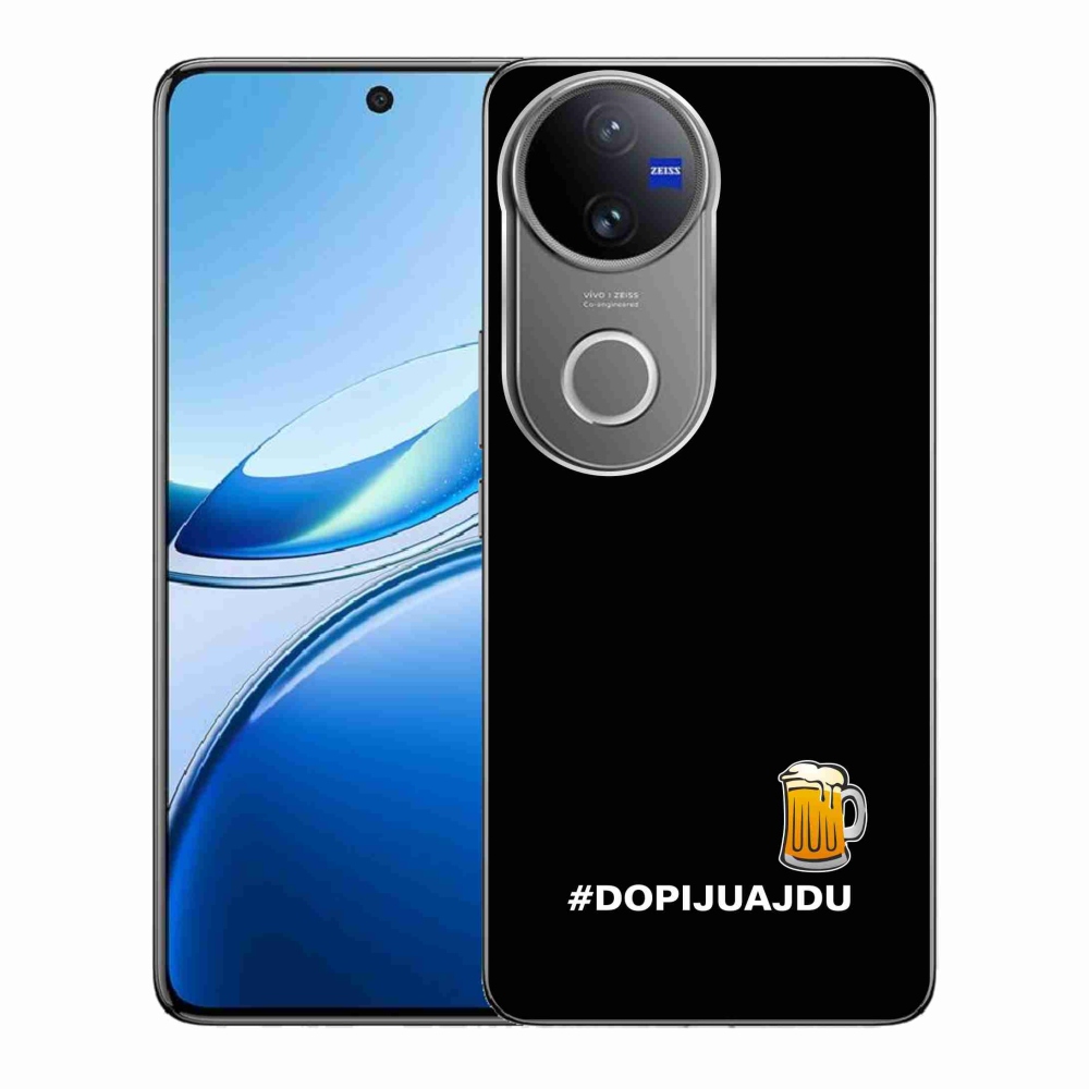 Gél borító mmCase a Vivo V50 5G készülékhez - sör motívum 1 fekete háttér