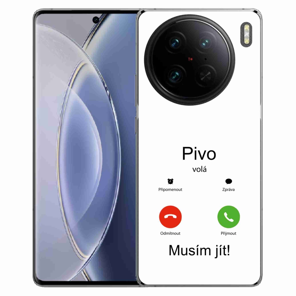 Gél borítás mmCase a Vivo X90 Pro készülékre - sör hívja a fehér hátteret